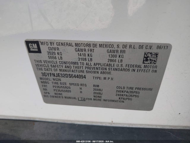 2013 CADILLAC SRX 3GYFNJE32DS644094 Photo 8