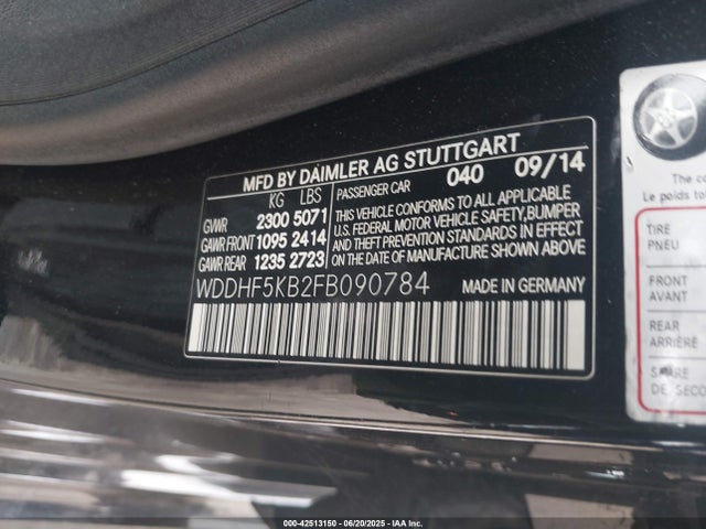 WDDHF5KB2FB090784 Mercedes-Benz 2015