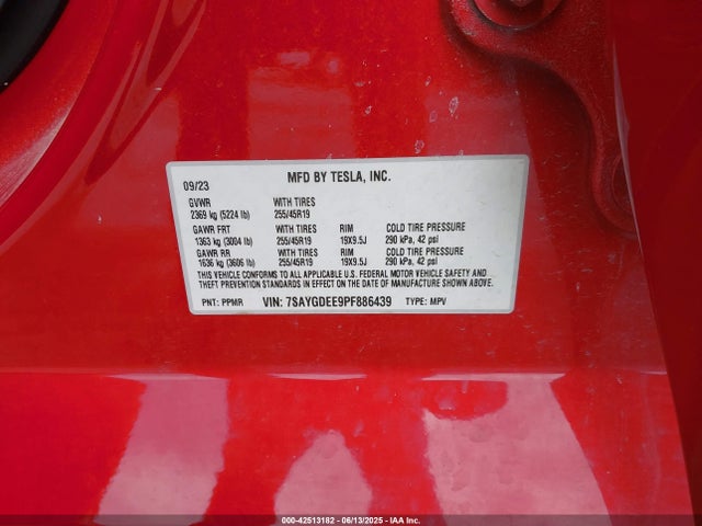 2023 TESLA MODEL Y 7SAYGDEE9PF886439 Photo 8