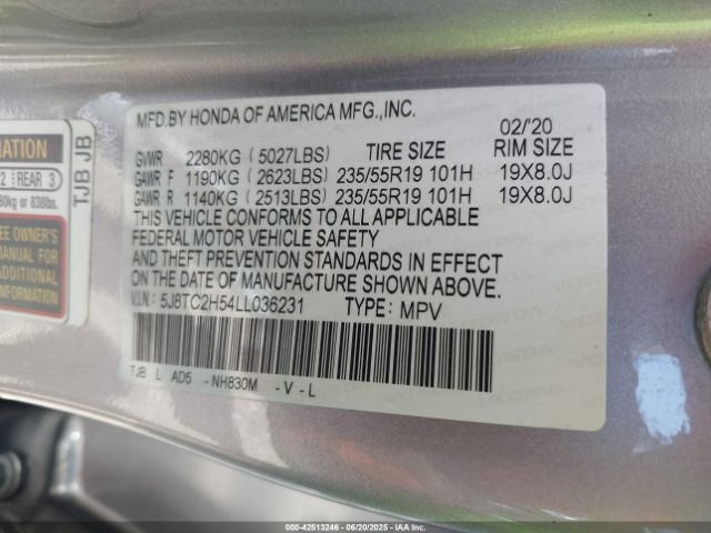 2020 ACURA RDX 5J8TC2H54LL036231 Photo 8