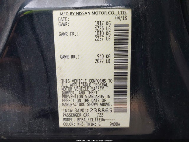 1N4AL3AP0JC238865 Nissan 2018
