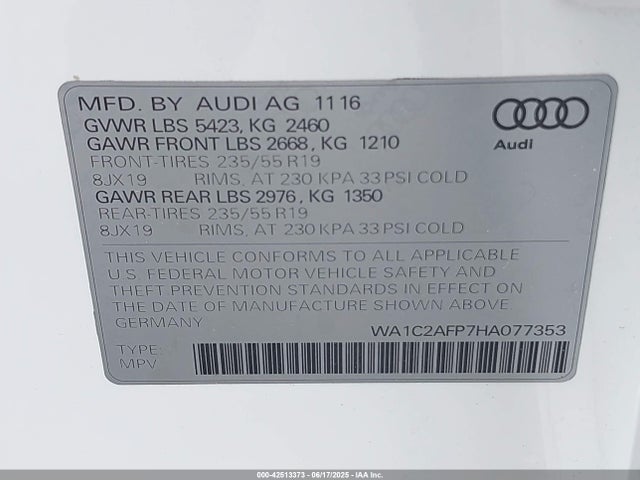 2017 AUDI Q5 WA1C2AFP7HA077353 Photo 8