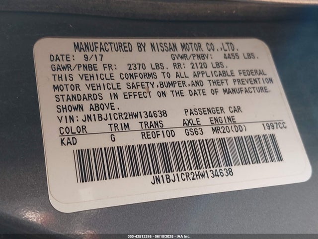 JN1BJ1CR2HW134638 Nissan 2017