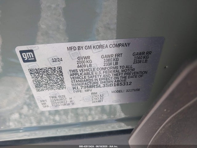 KL79MRSL3SB165312 Chevrolet l3t