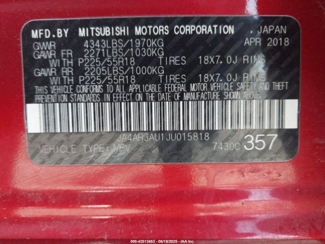 2018 MITSUBISHI OUTLANDER SPORT JA4AR3AU1JU015818 Photo 8