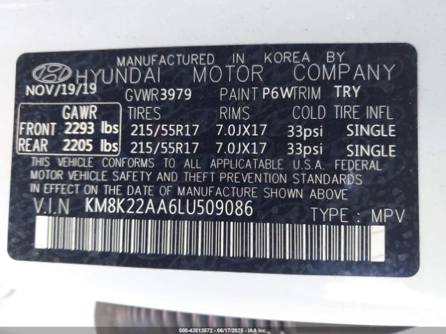 2020 HYUNDAI KONA KM8K22AA6LU509086 Photo 8