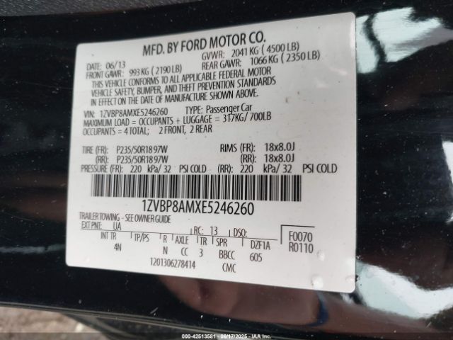 2014 FORD MUSTANG 1ZVBP8AMXE5246260 Photo 8