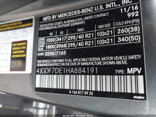2017 MERCEDES-BENZ GLS 550 4JGDF7DE1HA884191 Photo 8