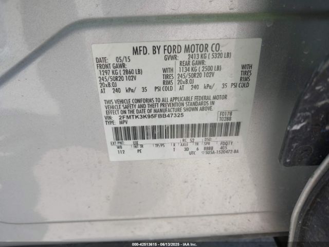2FMTK3K95FBB47325 Ford Edge Titanium