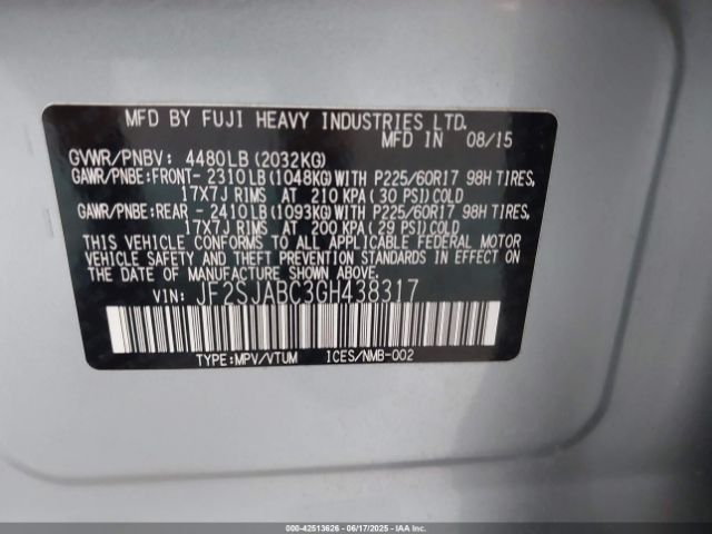 2016 SUBARU FORESTER JF2SJABC3GH438317 Photo 8