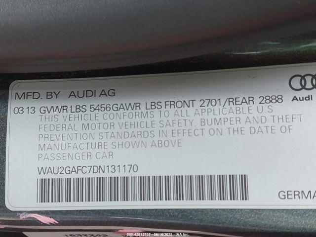 2013 AUDI A7 WAU2GAFC7DN131170 Photo 8