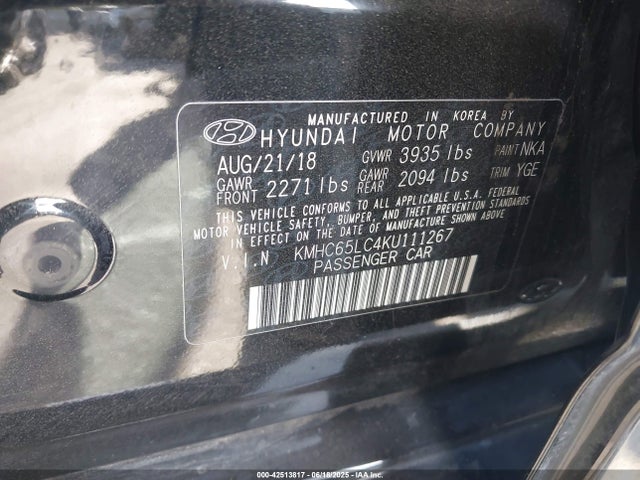 KMHC65LC4KU111267 Hyundai Ioniq