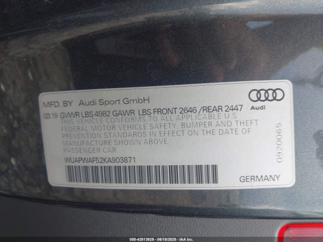 2019 AUDI RS 5 WUAPWAF52KA903871 Photo 8