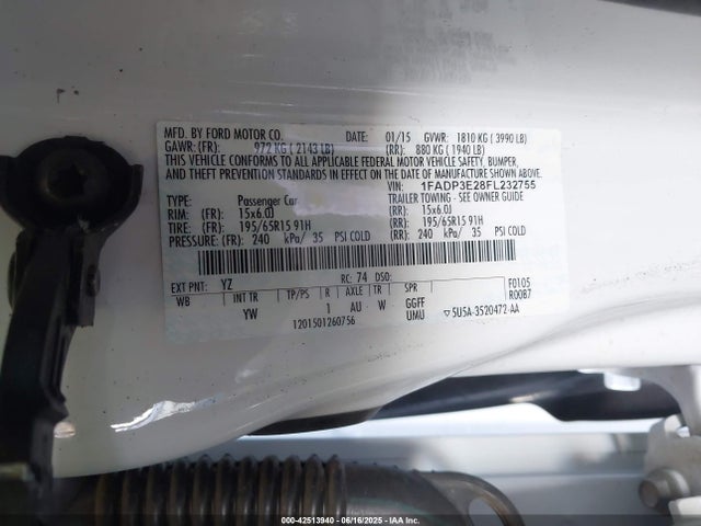 1FADP3E28FL232755 Ford Focus