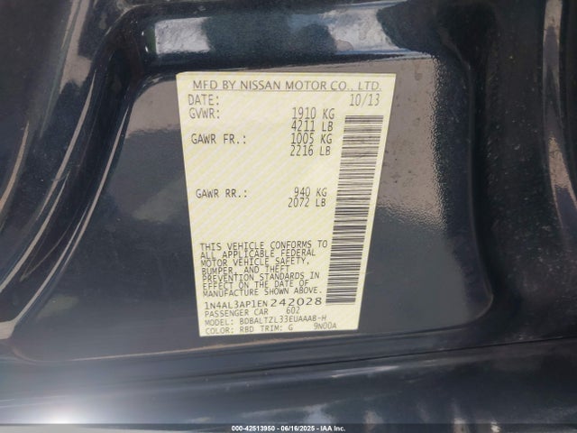 Nissan Altima 2014 1N4AL3AP1EN242028 Image 9