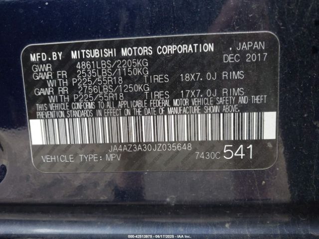 2018 MITSUBISHI OUTLANDER JA4AZ3A30JZ035648 Photo 8