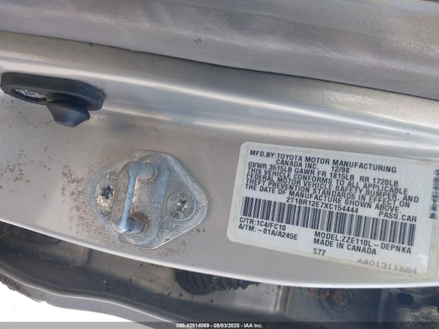 1999 TOYOTA COROLLA 2T1BR12E7XC154444 Photo 8