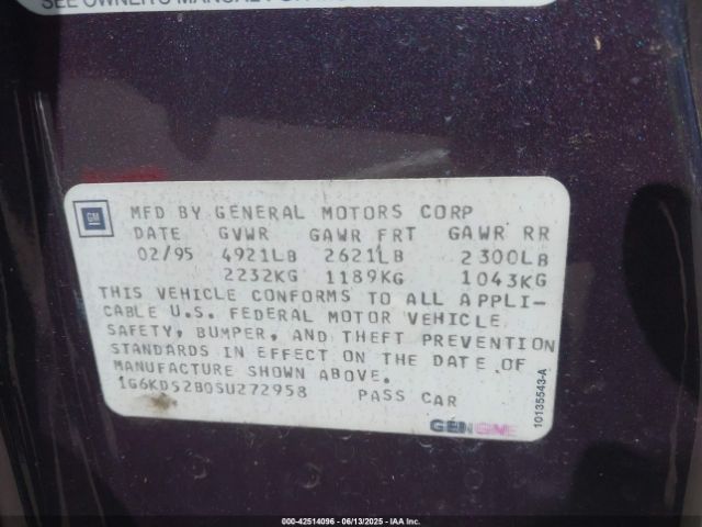 1995 CADILLAC DEVILLE 1G6KD52B0SU272958 Photo 8