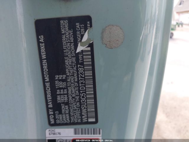 2013 MINI HARDTOP WMWSU3C51DT372387 Photo 8