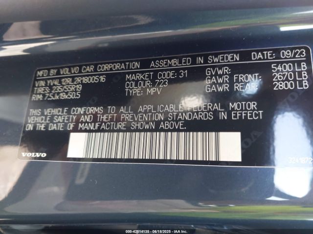 2024 VOLVO XC60 YV4L12RL2R1800516 Photo 8