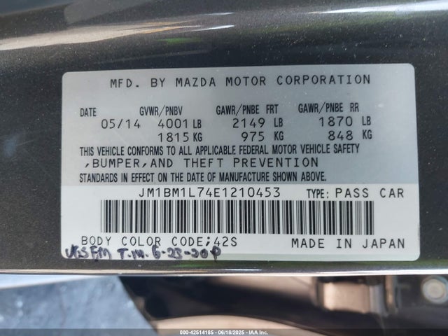 JM1BM1L74E1210453 Mazda pe