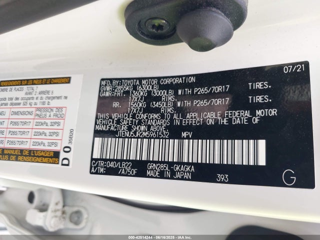 JTENU5JR2M5961532 Toyota 1gr-fe