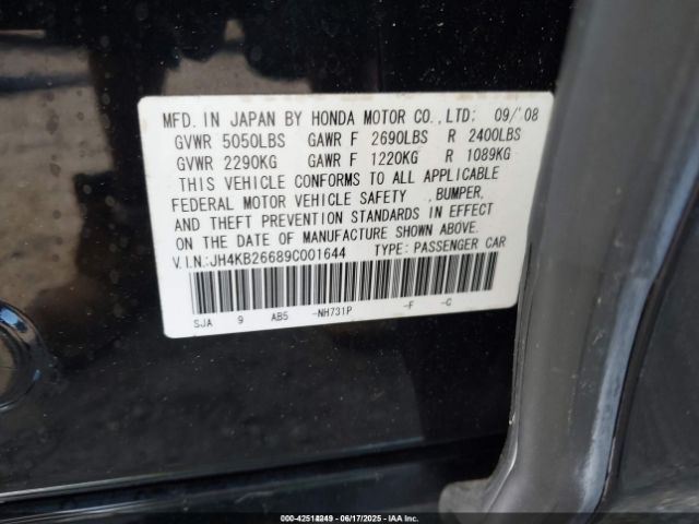 2009 ACURA RL JH4KB26689C001644 Photo 8