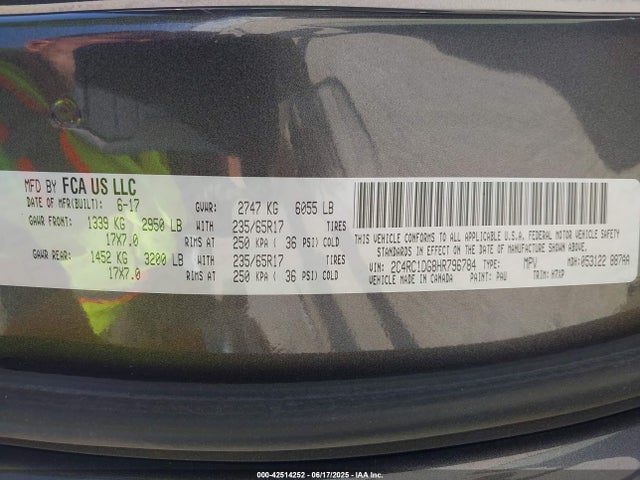 Chrysler Pacifica Touring 2017 2C4RC1DG8HR796784 Image 9