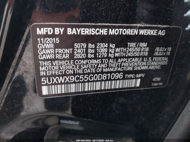 2016 BMW X3 5UXWX9C55G0D81096 Photo 8