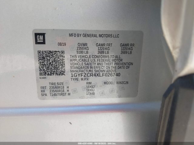 1GYFZCR4XLF026740 Cadillac Xt4 Fwd Premium Luxury