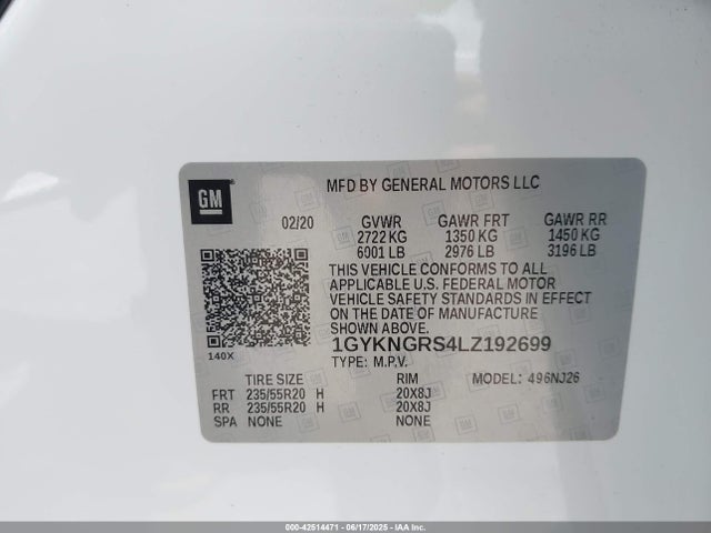 2020 CADILLAC XT5 1GYKNGRS4LZ192699 Photo 8