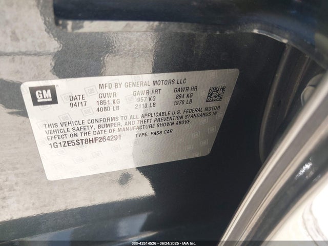 1G1ZE5ST8HF264291 Chevrolet lfv - di: direct injection, vvt: variable valve timing, gen 1
