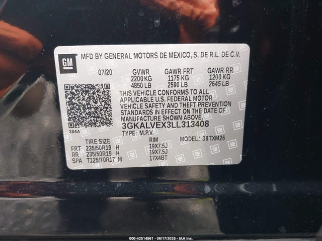 3GKALVEX3LL313408 GMC ltg