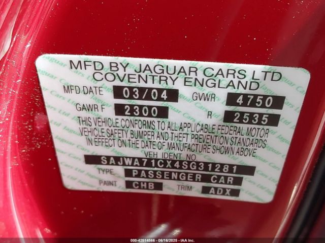 2004 JAGUAR XJ SAJWA71CX4SG31281 Photo 8