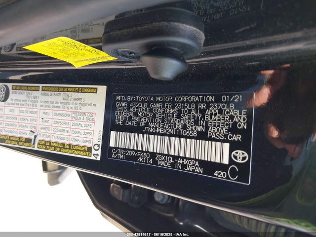 JTNKHMBX2M1110658 Toyota 3zr-fae