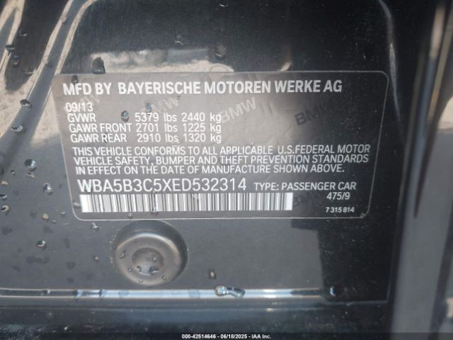 2014 BMW 535I WBA5B3C5XED532314 Photo 8