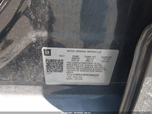 1G1JD6SG4H4166928 Chevrolet lwe - mfi, vvt: variable valve timing