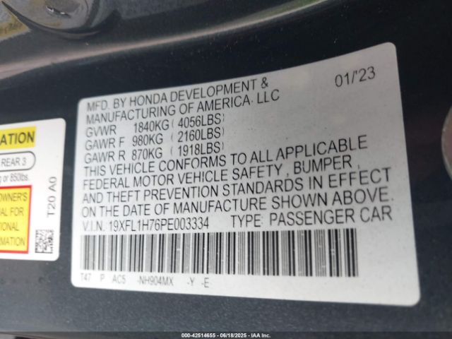 2023 HONDA CIVIC 19XFL1H76PE003334 Photo 8