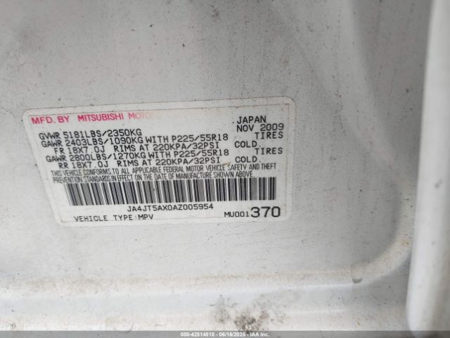 2010 MITSUBISHI OUTLANDER JA4JT5AX0AZ005954 Photo 8