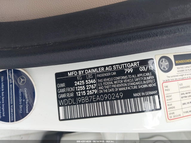 WDDLJ9BB7EA090249 Mercedes-Benz 2014
