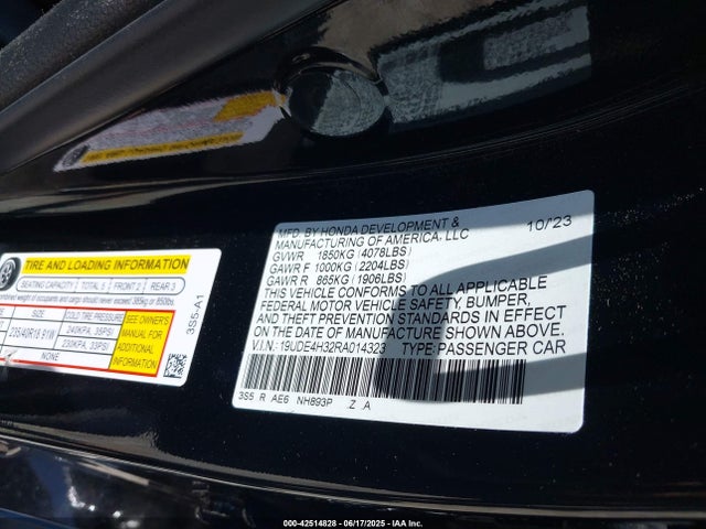 19UDE4H32RA014323 Acura l15ca