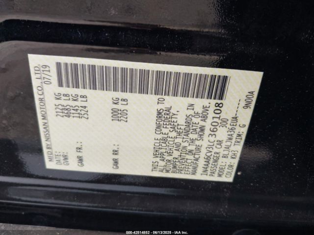 2020 NISSAN MAXIMA 1N4AA6CV3LC360108 Photo 8