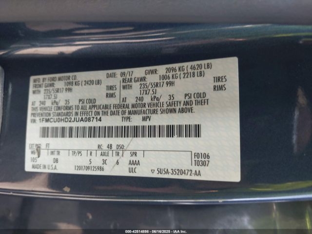 2018 FORD ESCAPE 1FMCU0HD2JUA08714 Photo 8