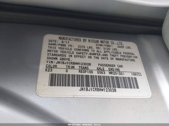 JN1BJ1CR8HW123028 Nissan 2017