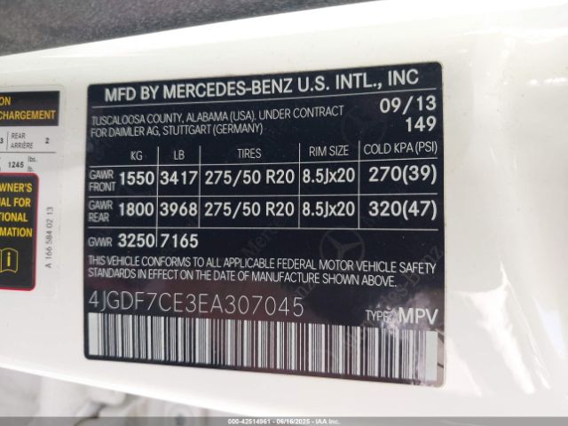 2014 MERCEDES-BENZ GL 450 4JGDF7CE3EA307045 Photo 8