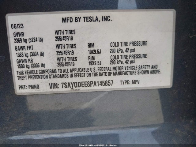 7SAYGDEE8PA145857 Tesla 2023