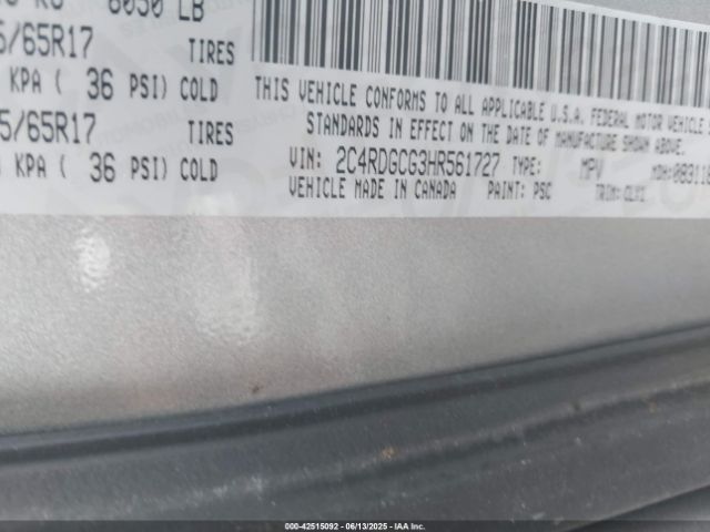 2C4RDGCG3HR561727 Dodge Grand Caravan Sxt