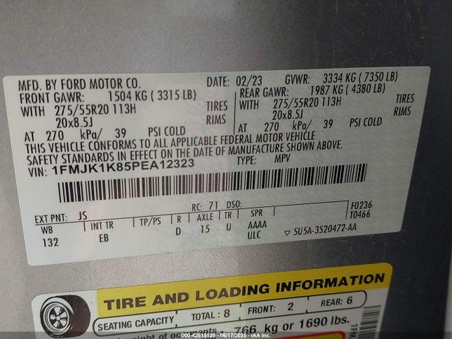 1FMJK1K85PEA12323 Ford gtdi-standard