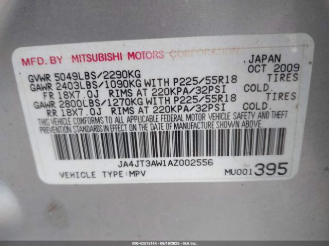 2010 MITSUBISHI OUTLANDER JA4JT3AW1AZ002556 Photo 8