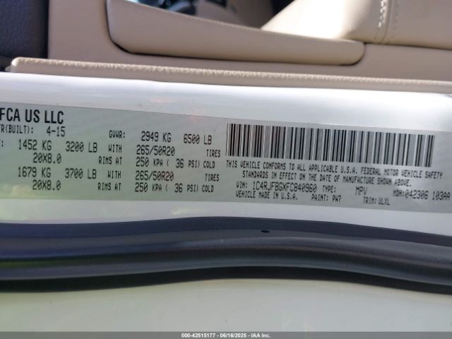 1C4RJFBGXFC840960 Jeep Grand Cherokee